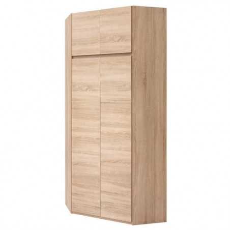 Armoire d'angle - Décor chene sonoma - 4 portes - L 80,5 cm - ACADEMICA