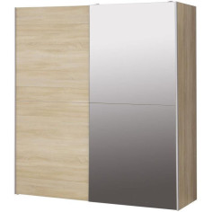 Armoire 2 portes coulissantes avec miroir - Chene sonoma - L 170
