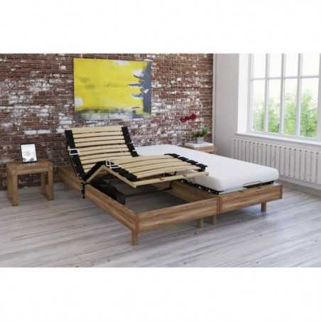 Ensemble relaxation matelas + sommiers électriques 2x70x190cm - Mousse - Ferme - TALCA Fabrication française
