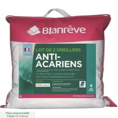 BLANREVE Lot de 2 Oreillers Triple Protection - 60 x 60 cm - Blanc BLANREVE Lot de 2 Oreillers Triple Protection - 60 x 60 cm - Blanc