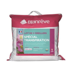 BLANREVE Lot de 2 Oreillers Spécial Transpiration - 60 x 60 cm - Blanc BLANREVE Lot de 2 Oreillers Spécial Transpiration - 60 x 60 cm - Blanc