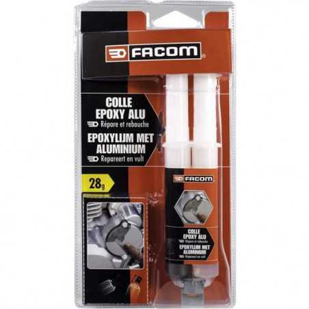 Colle epoxy alu bi-composant 28g - FACOM - pour pieces métalliques-plastiques-bois