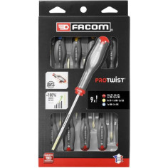 Coffret de 9 Tournevis Protwist empreintes Fente/Phillips/Prozidriv FACOM - AT.9PB (C