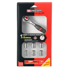 Cliquet 3/8 a Manche Rotatif 360° FACOM - J.360PACKPB (Livré avec 7 douilles) Cliquet 3/8 a Manche Rotatif 360° FACOM - J.360PACKPB (Livré avec 7 douilles)