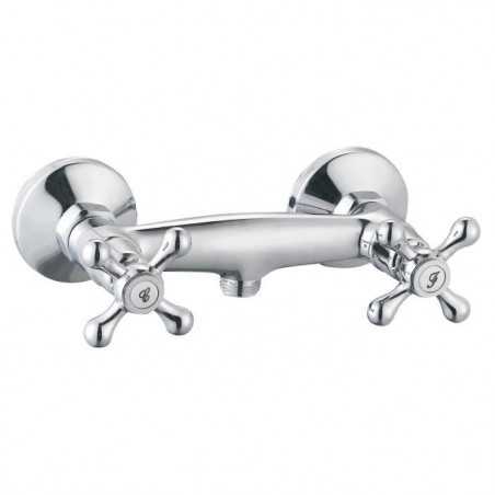 Robinet mélangeur mécanique douche Beverley - ROUSSEAU - Style rétro - Tete céramique - Laiton - Chromé