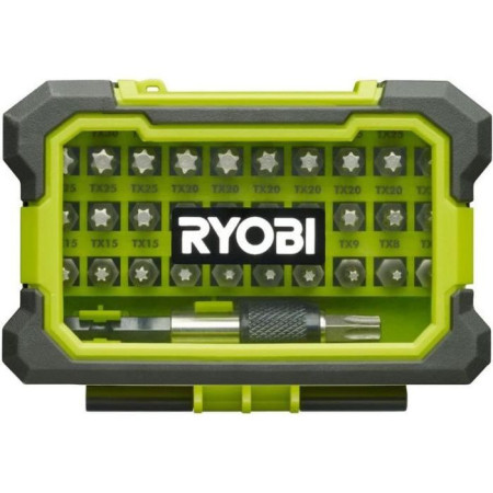Coffret renforcé RYOBI 32 embouts de vissage Torx T7-T40 - porte-embouts a fixation rapide RAK32TSD