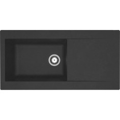 Evier a encastrer en résine 1000 x 500 mm 1 grande cuve - Noir - STRADOUR Lierra - Fa