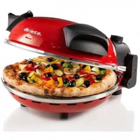 Four a Pizza électrique ARIETE - Rouge - Pierre réfractaire - 1200W - Diametre 33cm - Température max 400°C