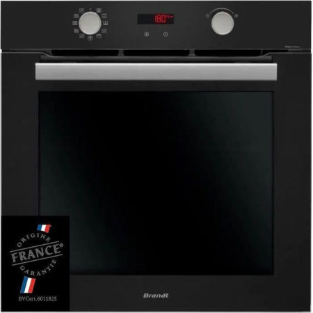 Four encastrable pyrolyse BRANDT BXP5559B - Noir - Multifonction - Porte froide - 67l
