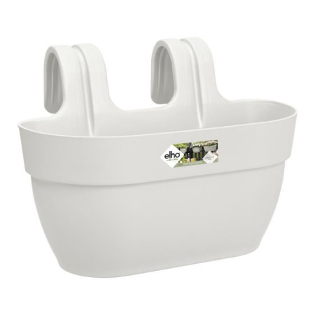 Pot de fleurs ELHO Vibia Campana Easy Hanger Medium - Blanc Soie - Balcon extérieur -