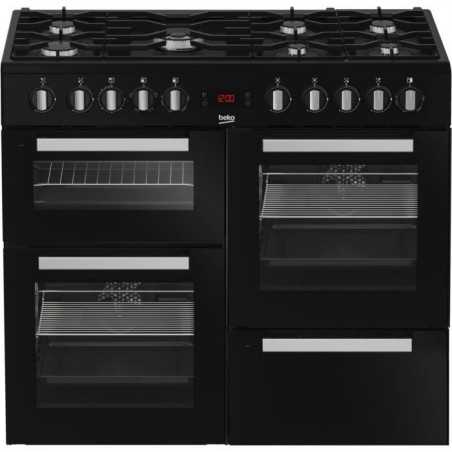 Piano de cuisson électrique - BEKO PF335325DB - 6 gaz + 1 wok - L100 cm - Noir