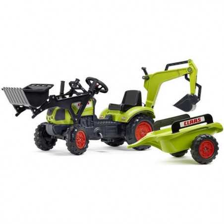 Tractopelle a pédales - FALK - Claas - Des 2 ans - 100% Fabriqué en France - 60% de plastique recyclé