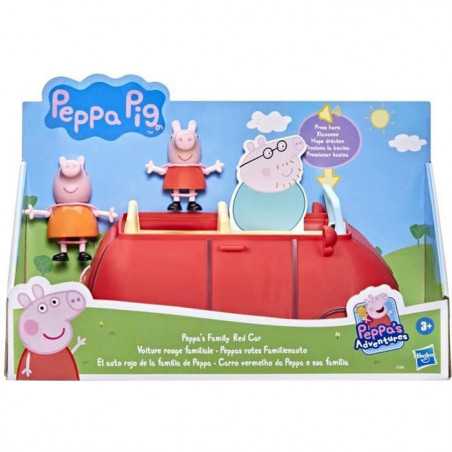 Voiture rouge familiale Peppa Pig - Jouet préscolaire avec figurines Maman Pig et Peppa - des 3 ans