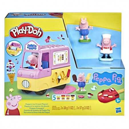 Play-Doh Peppa et le camion de glaces, figurines Peppa et George, 5&nbsp;pots de pâte a modeler, des 3&nbsp;ans