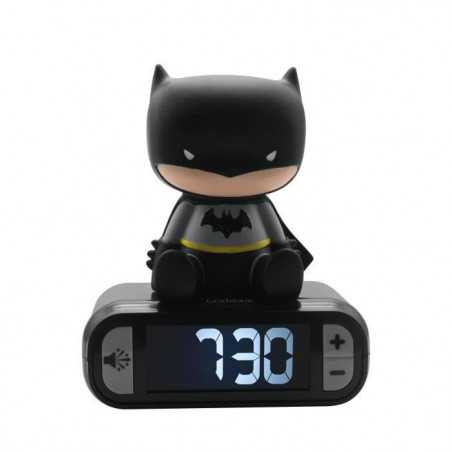 LEXIBOOK - Réveil veilleuse Batman - Sons et mélodies, écran LCD rétro-éclairé et lumineux - Noir