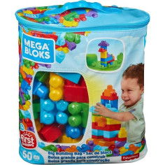 Mega Bloks - Sac Bleu 60 blocs - First Builders - jouet de construction - 1er age - 12 mois et +