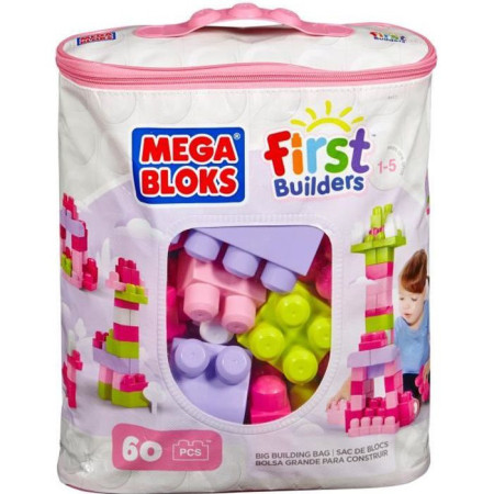 Mega Bloks - Sac Medium Rose 60 briques - Briques de construction - 12 mois et + DCH54