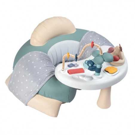 Cosy Seat - Little Smoby - Siege Bébé Vert - Gonflable - Housse Tissu - Tablette d'Éveil - Fauteuil Bébé - Des 6 Mois