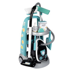 SMOBY - Chariot de ménage + aspirateur électronique avec bruit d'aspiration - 9 Acces
