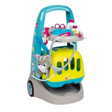 Smoby chariot vétérinaire - peluche chaton incluse - des 3 ans