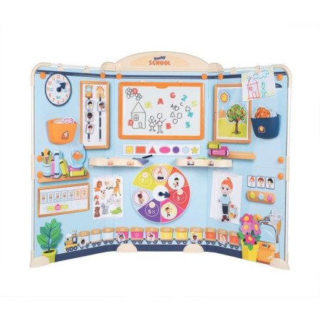 Smoby School - Salle de classe Smoby -Triptyque avec tubes en métal et 4 pieds - des 3 ans