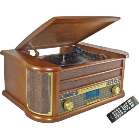 INOVALLEY RETRO29E-N Chaîne Hifi vinyle style rétro - Bluetooth 5.0 - 2x20W - Lecteur