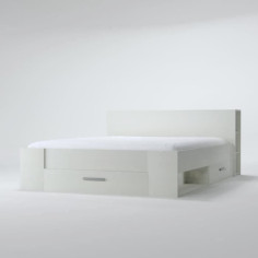DEMEYERE Oxygene Lit adulte contemporain blanc mat - l 140 x L 190 cm DEMEYERE Oxygene Lit adulte contemporain blanc mat - l 140 x L 190 cm