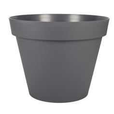 EDA Pot de fleur rond Toscane - Ø 60 x H 47 cm - 76 L - Gris anthracite EDA Pot de fleur rond Toscane - Ø 60 x H 47 cm - 76 L - Gris anthracite