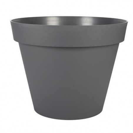 Pot de fleur Rond - Ø 60 cm - EDA - Toscane - 76 L - Intérieur/Extérieur - Ø 60 x H 47 cm - Gris Anthracite