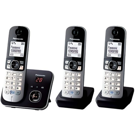 PANASONIC - KXTG6823 - Téléphone sans fil trio - Fonction réduction de bruit - Blocag