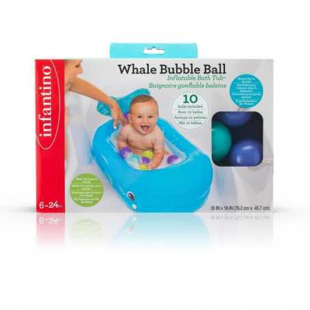 Baignoire baleine gonflable - Avec balles de jeu et thermometre intégré - 76.2 x 45.7 cm - Bleu - INFANTINO