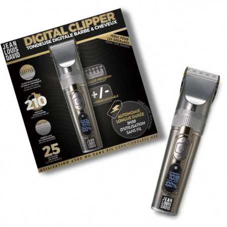 Tondeuse barbe & cheveux - JEAN LOUIS DAVID - Digital Clipper - 25 Hauteurs de Coupe - Batterie Lithium Ion - Grande Autonomie