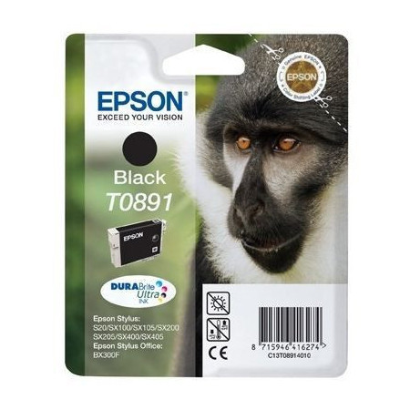 EPSON Cartouche d'encre T0891 Noir - Singe (C13T08914011)
