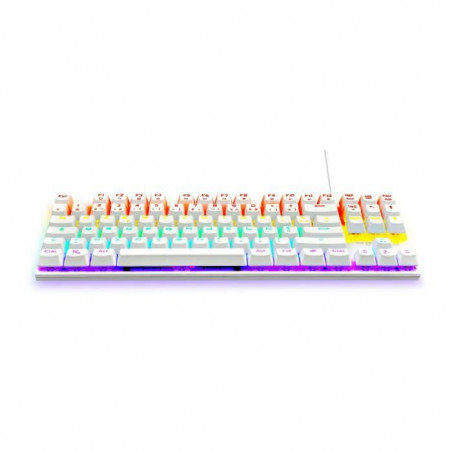 Clavier Gamer - The G-Lab - KEYZ MERCURY TKL - Mécanique (Switch Rouge) - Rainbow - Blanc
