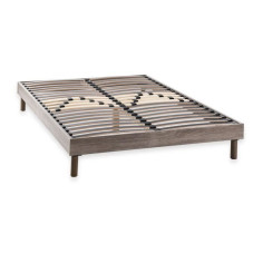DEKO DREAM Sommier en kit 140x190 - Décor chene et gris DEKO DREAM Sommier en kit 140x190 - Décor chene et gris