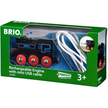 Brio World Locomotive Rechargeable - Accessoire lumineux Circuit de train en bois -