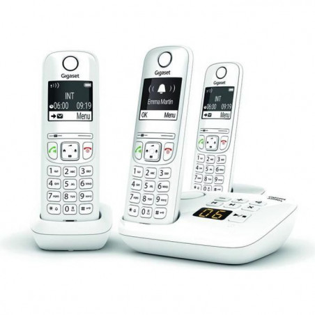 Téléphone Fixe AS690 A Trio Blanc - GIGASET - Monochrome - 20 tonalités de sonnerie - Mains libres