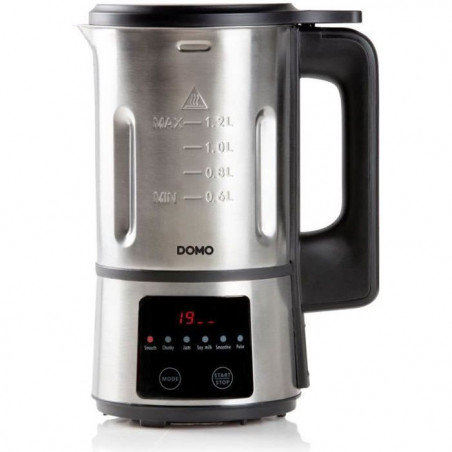 Blender chauffant DOMO - Inox – 1,2 L - 6 programmes – 800 Watt – DO727BL