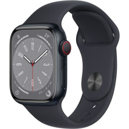 Apple Watch Series 8 GPS + Cellular - 41mm - Boîtier Midnight Aluminium - Bracelet Mi