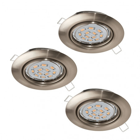 Spot Led encastrable nickel mat Peneto GU10 5W - lot de 3