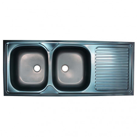 Evier à poser 120X50 2B mat inox siphon+bde