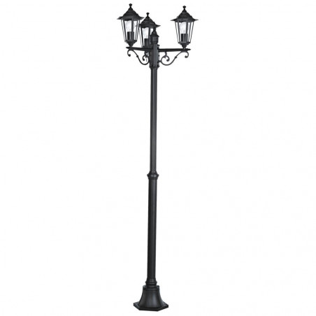 Lampadaire d'extérieur noir Lanterne 4 E27 4x60w IP44