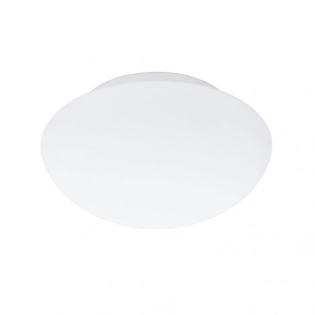 Plafonnier Ella en acier et verre blanc opale 60 W