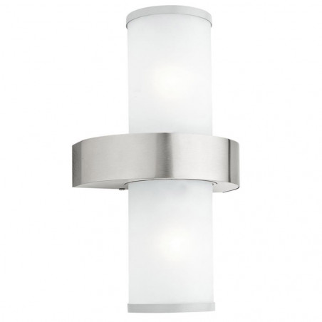 BEVERLY applique acier argent 2x E27 60W IP 44