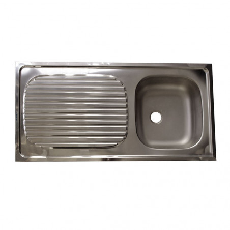 Evier à poser 1B 100X50 mat inox siphon+bde