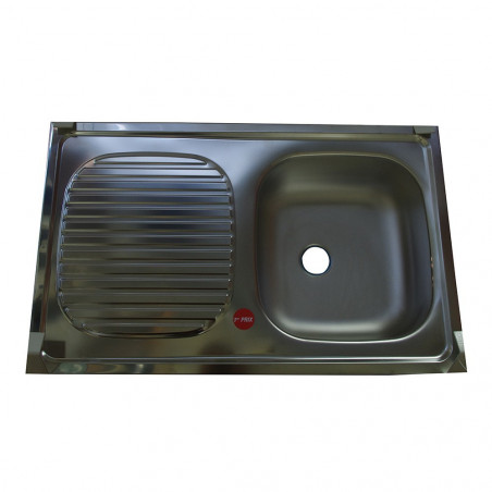 Evier à poser 1B 80X50 mat siphon+bde