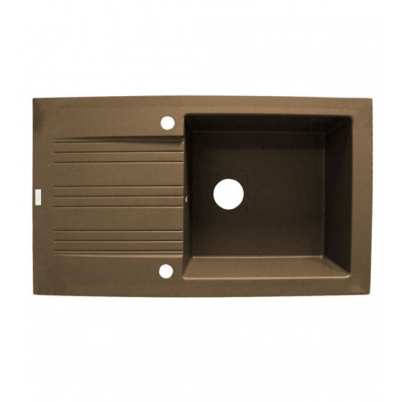 Evier Muscade 1 cuve à encastrer 86x500x180 taupe