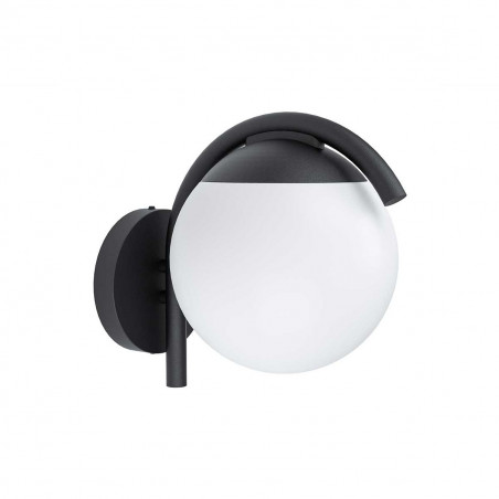 Applique murale PRATA acier/noir E27 28W max h260xl200 IP44