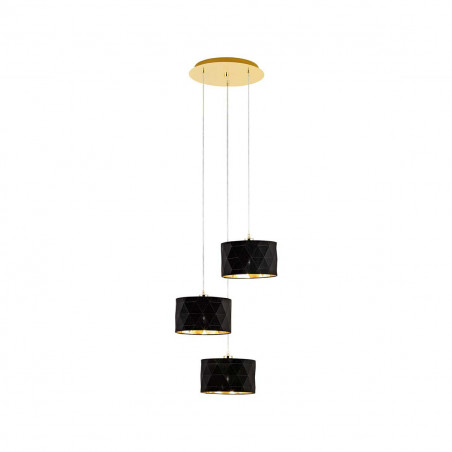 Dolorita suspension noire & dorée Ø350 x3 E27 60W