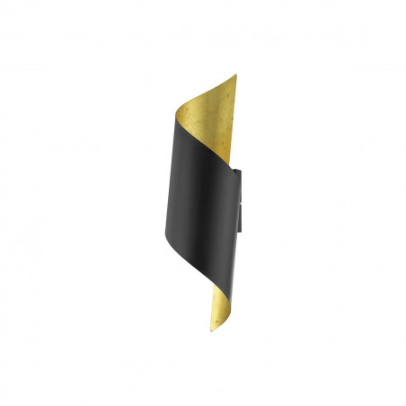 Applique murale JABALOYAS acier noir/or E27 40W